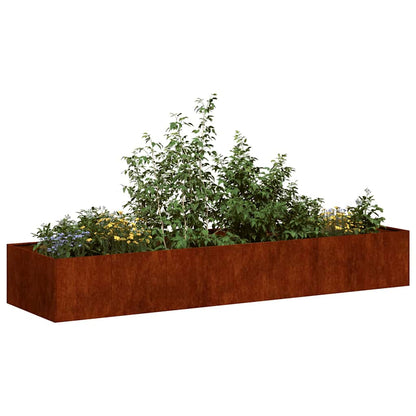 vidaXL Garden Planter Rusty 280 x 80 x 40 cm