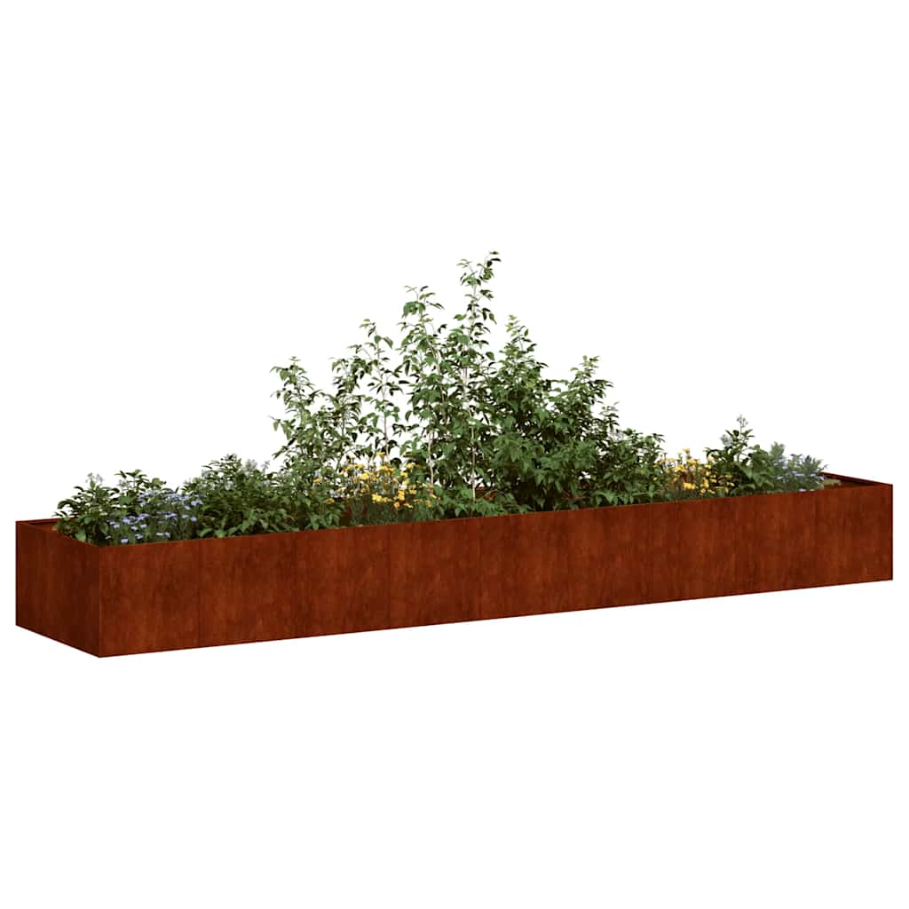 vidaXL Planter Rusty 360x80x40 cm Weathering Steel