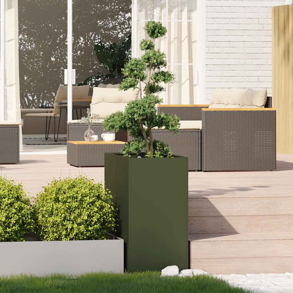 vidaXL Planter Olive Green 40x80x80 cm Steel