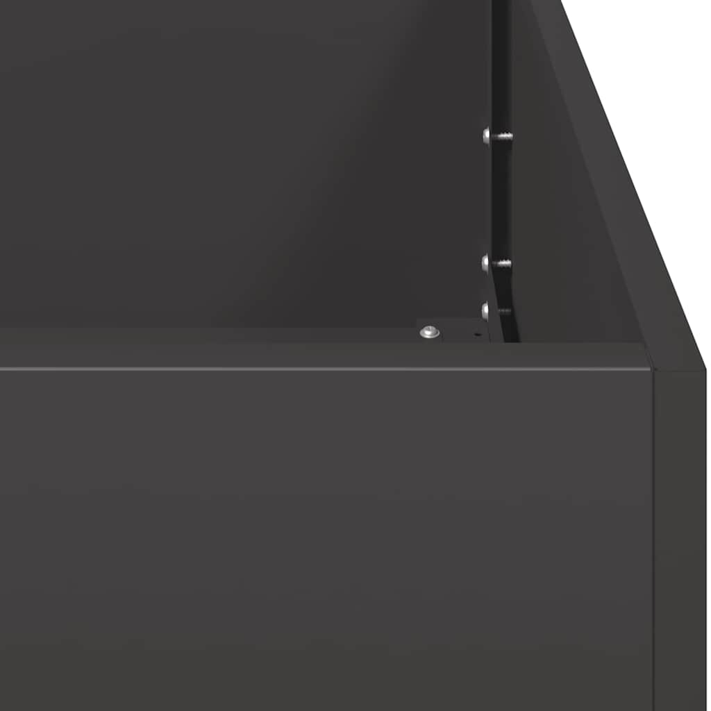 vidaXL Planter Black 80x80x80 cm Steel
