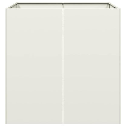 vidaXL Planter White 80x80x80 cm Steel