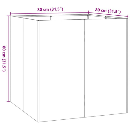 vidaXL Planter White 80x80x80 cm Steel