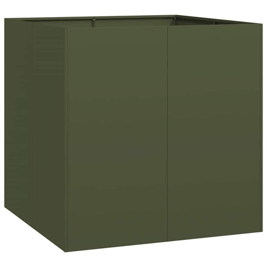 vidaXL Planter Olive Green 80x80x80 cm Steel