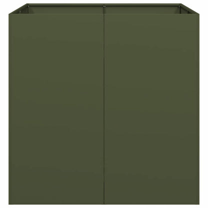 vidaXL Planter Olive Green 80x80x80 cm Steel