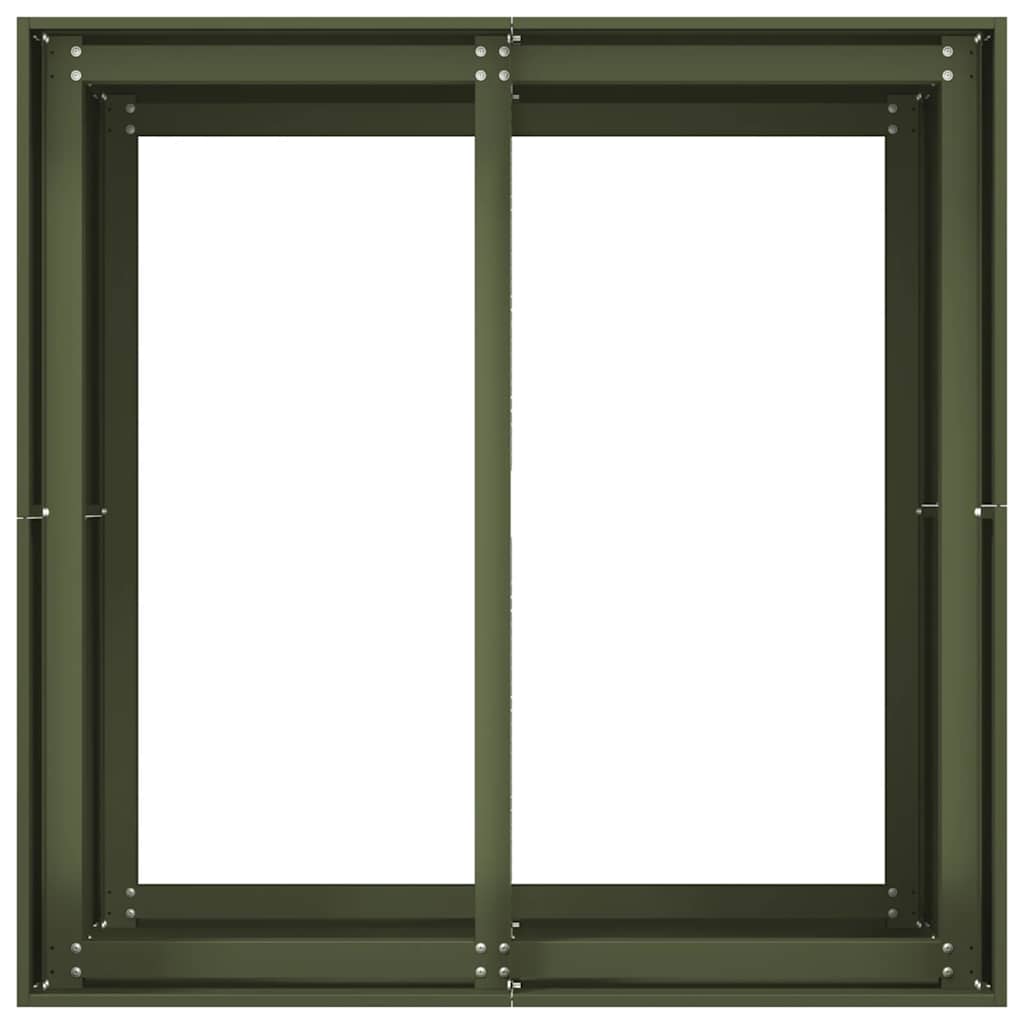 vidaXL Planter Olive Green 80x80x80 cm Steel