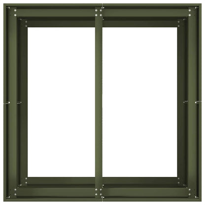 vidaXL Planter Olive Green 80x80x80 cm Steel