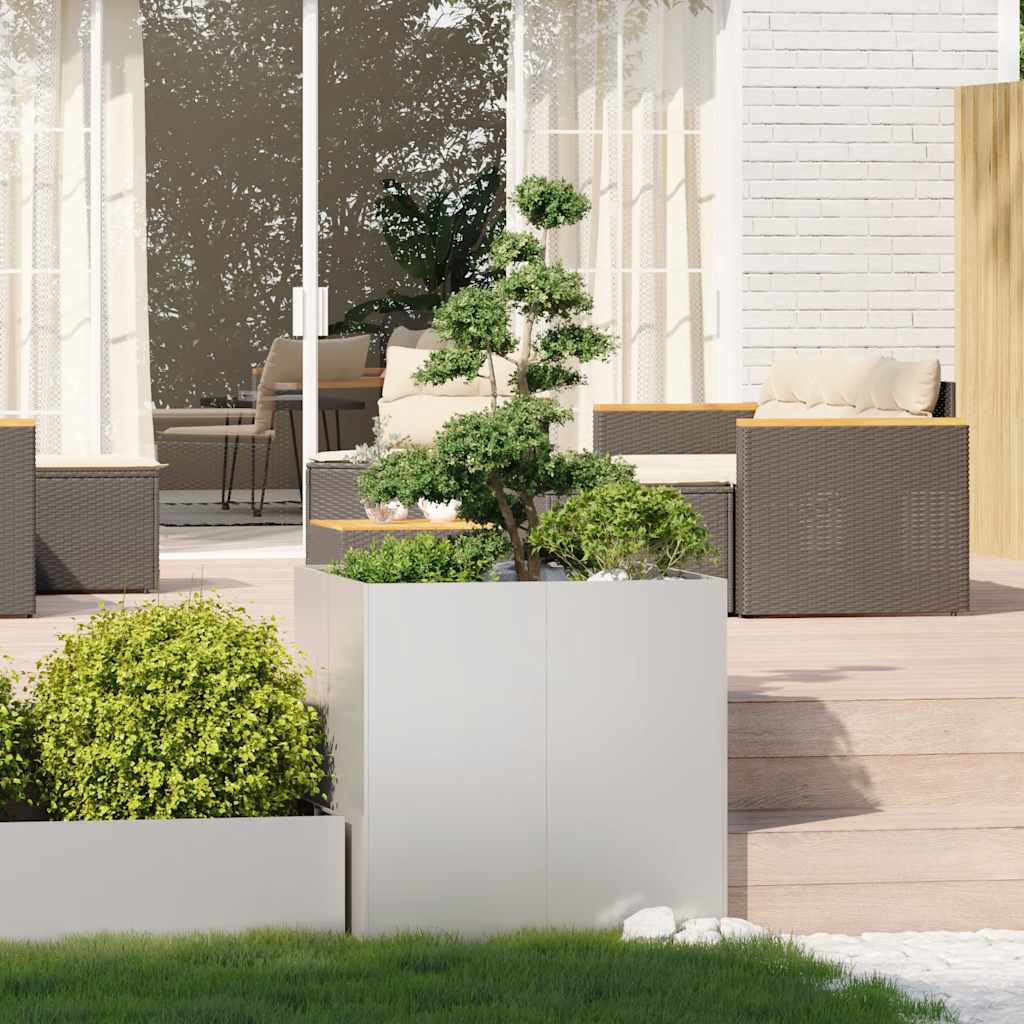vidaXL Planter 80x80x80 cm Stainless Steel