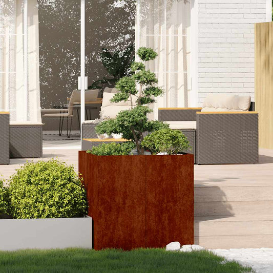vidaXL Planter Rusty 80x80x80 cm Weathering Steel