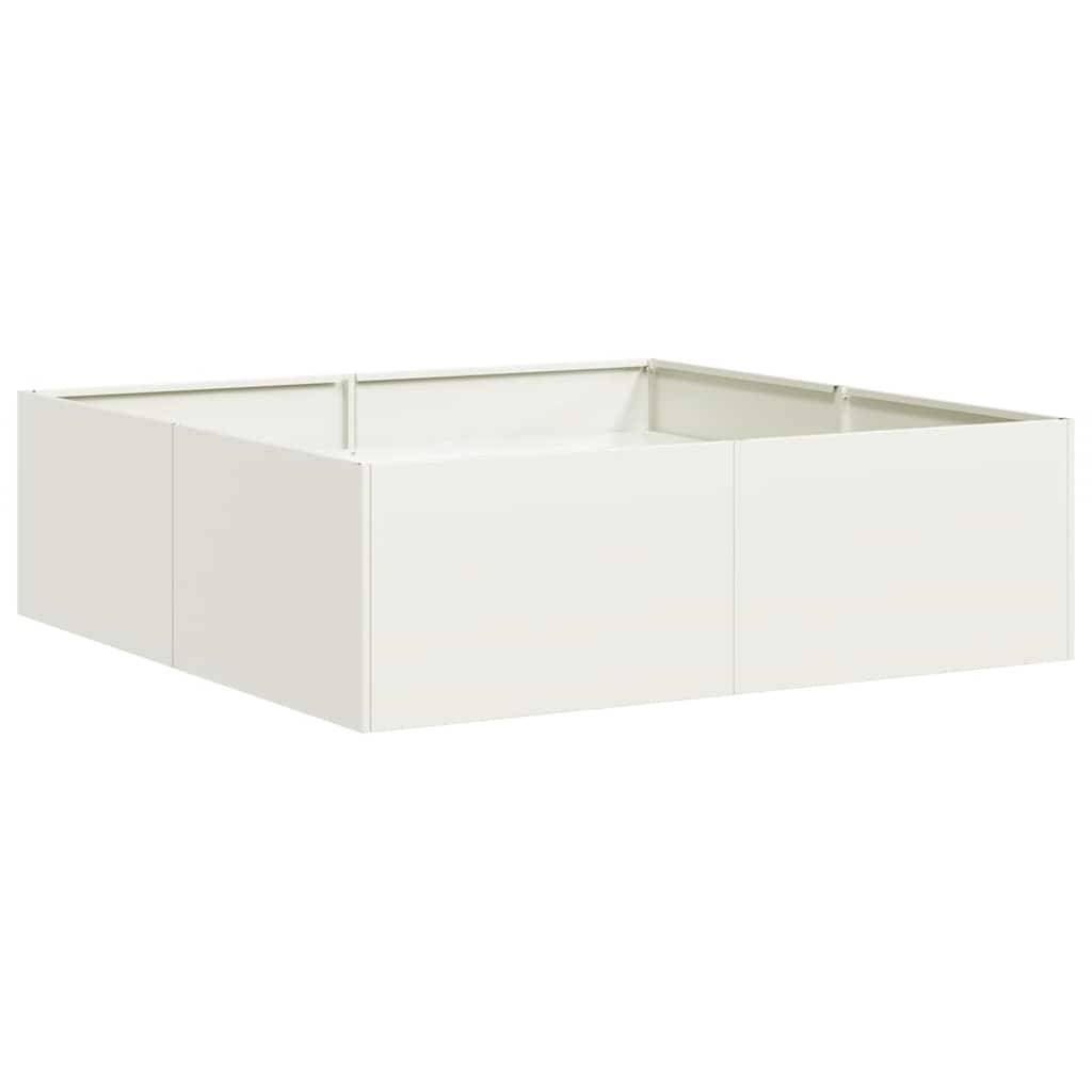 vidaXL Planter White 100x100x30 cm Steel