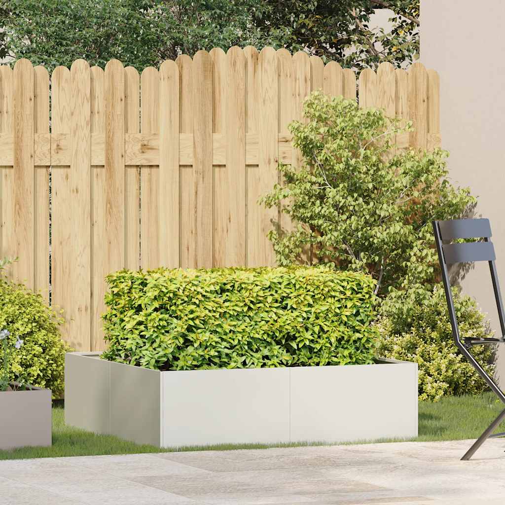 vidaXL Planter White 100x100x30 cm Steel