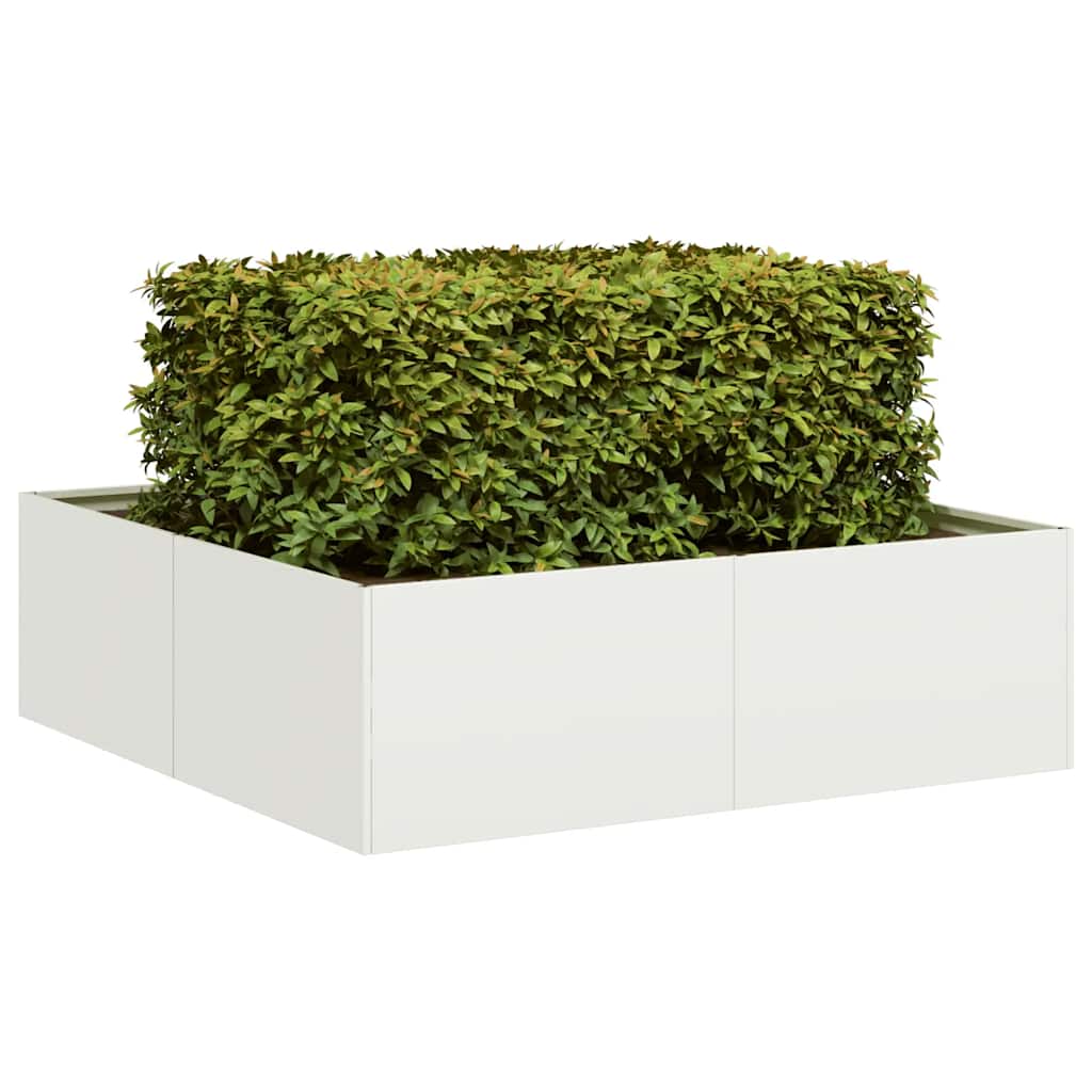 vidaXL Planter White 100x100x30 cm Steel