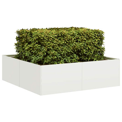 vidaXL Planter White 100x100x30 cm Steel