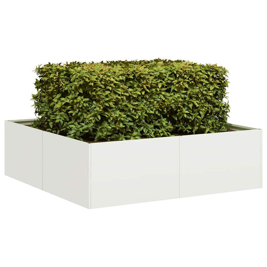 vidaXL Planter White 100x100x30 cm Steel
