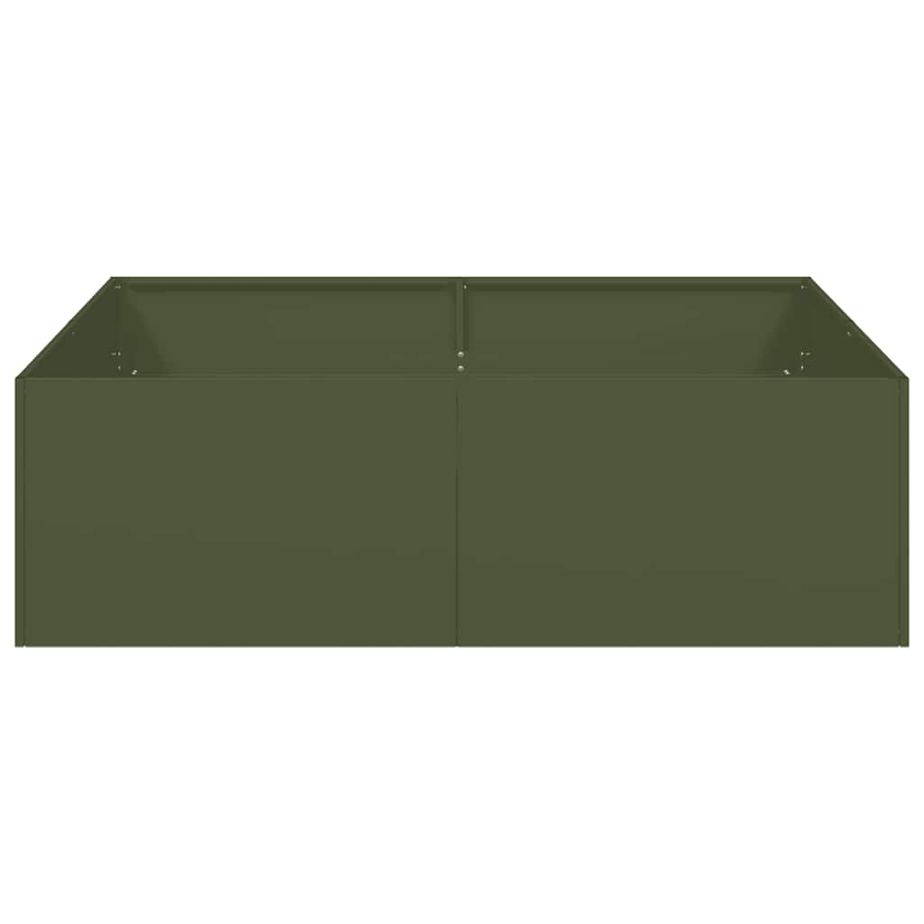 vidaXL Planter Olive Green 100x100x30 cm Steel