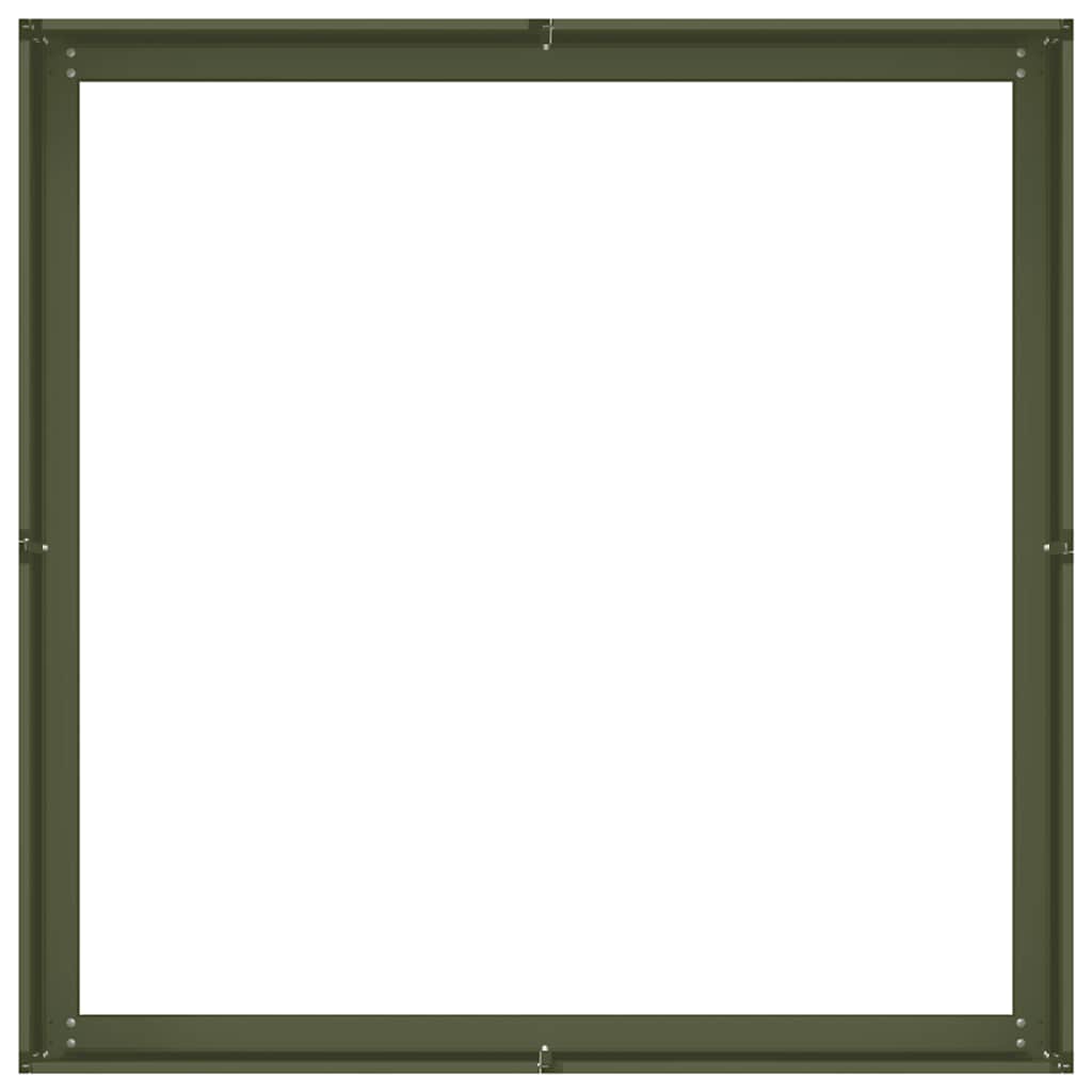 vidaXL Planter Olive Green 100x100x30 cm Steel