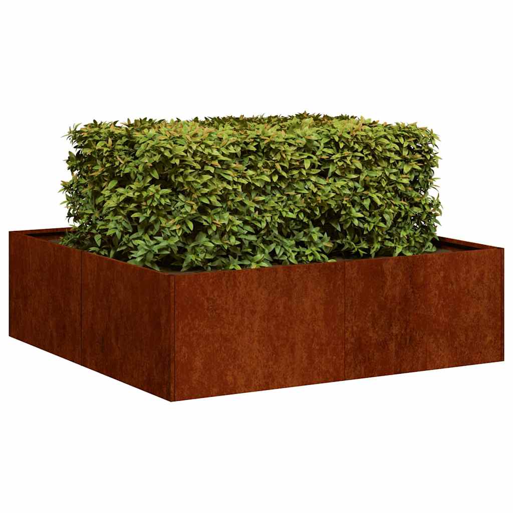 vidaXL Garden Planter Rusty 100 x 100 x 30 cm
