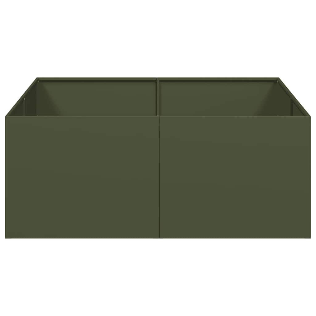 vidaXL Planter Olive Green 100x100x40 cm Steel