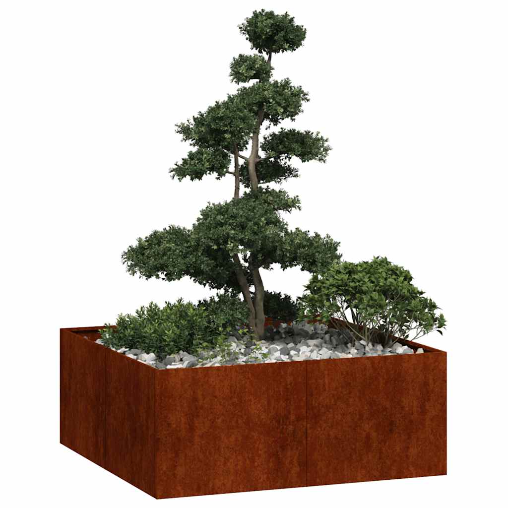 vidaXL Garden Planter Rusty 100 x 100 x 40 cm