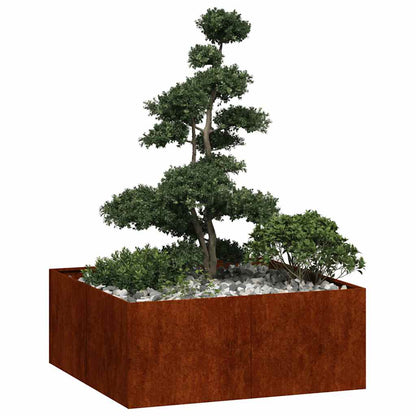 vidaXL Garden Planter Rusty 100 x 100 x 40 cm