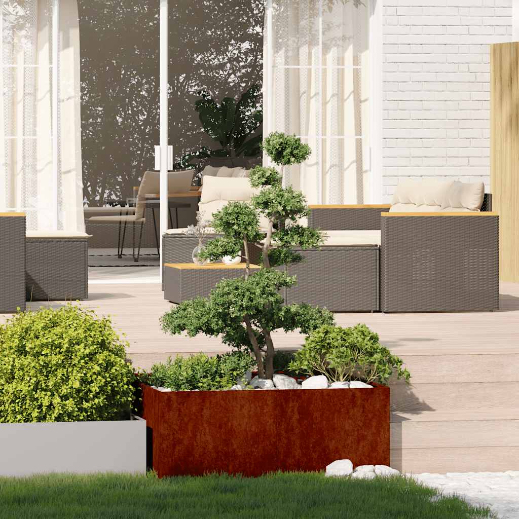 vidaXL Garden Planter Rusty 100 x 100 x 40 cm