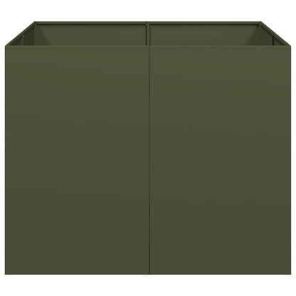 vidaXL Planter Olive Green 100x100x80 cm Steel