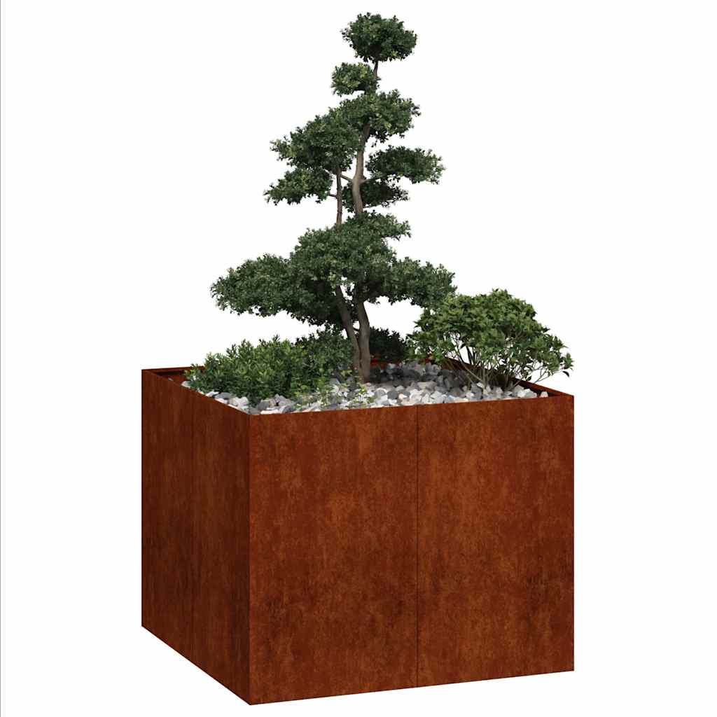vidaXL Garden Planter Rusty 100 x 100 x 80 cm