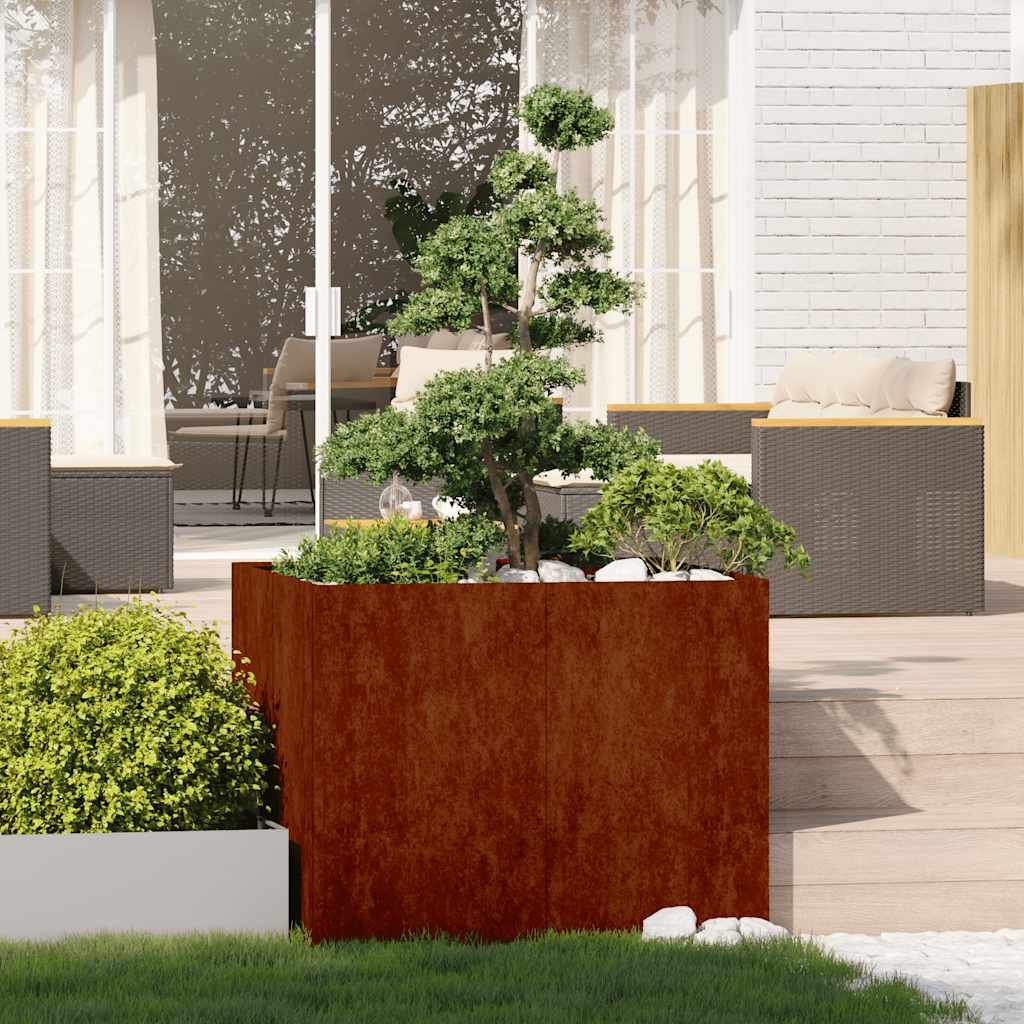 vidaXL Garden Planter Rusty 100 x 100 x 80 cm