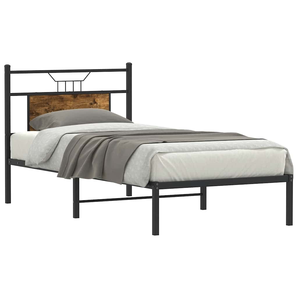 vidaXL Bed Frame without Mattress Smoked Oak 80x200 cm Engineered Wood