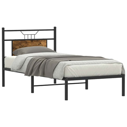 vidaXL Bed Frame without Mattress Smoked Oak 80x200 cm Engineered Wood
