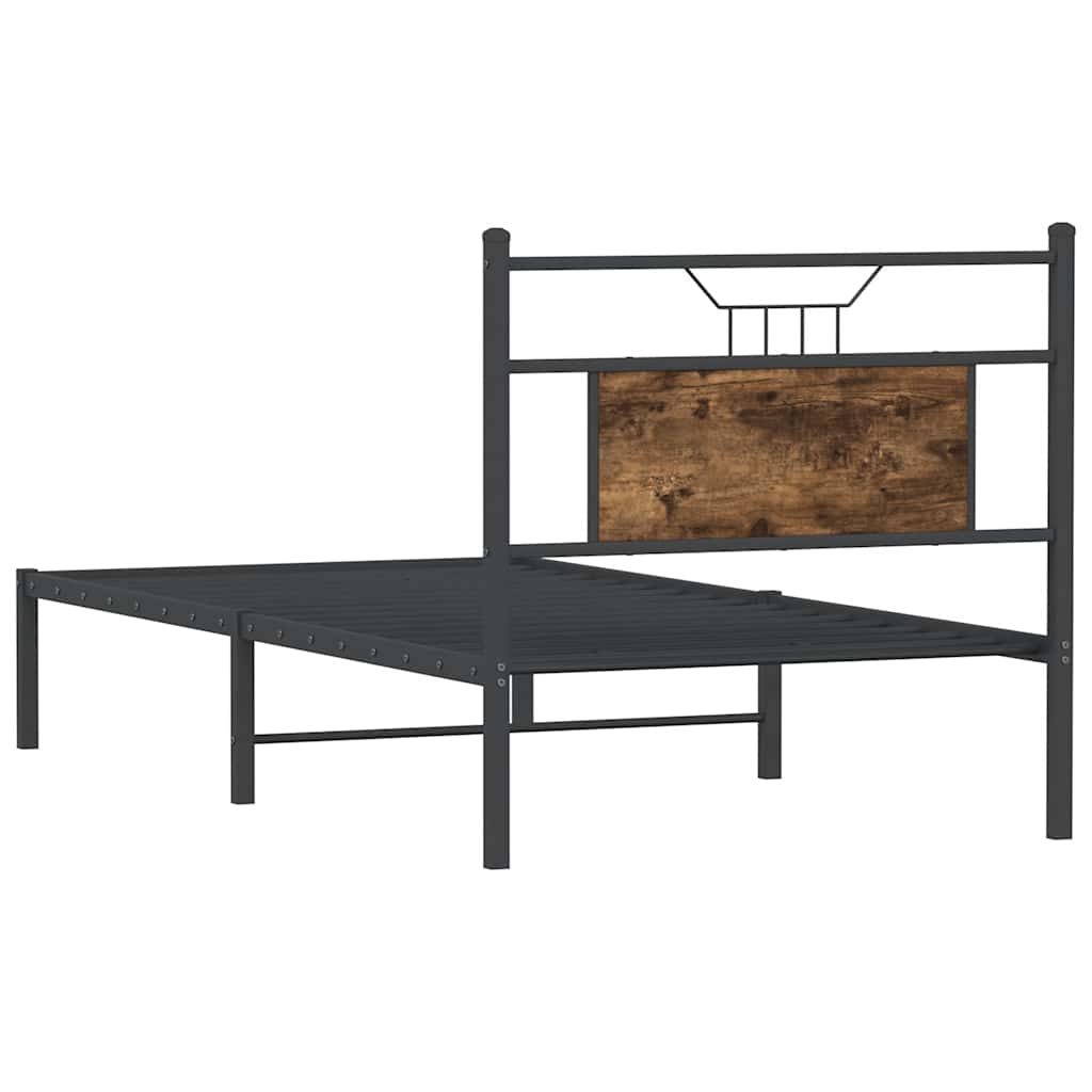 vidaXL Bed Frame without Mattress Smoked Oak 80x200 cm Engineered Wood