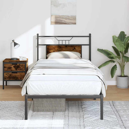 vidaXL Bed Frame without Mattress Smoked Oak 80x200 cm Engineered Wood