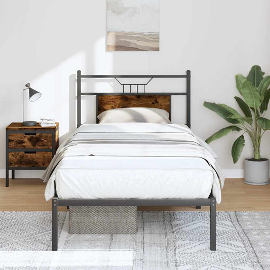 vidaXL Bed Frame without Mattress Smoked Oak 80x200 cm Engineered Wood
