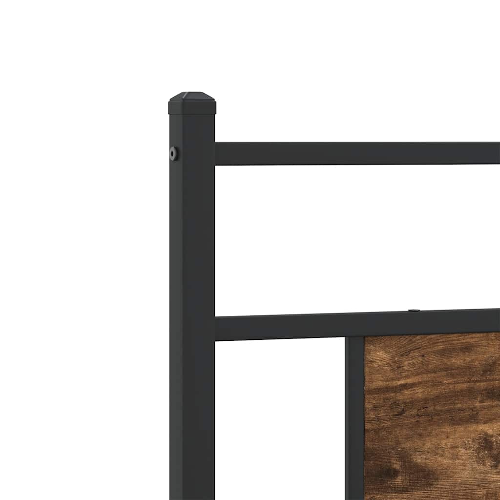 vidaXL Bed Frame without Mattress Smoked Oak 90x190 cm Single Engineered Wood