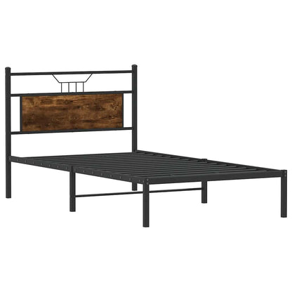 vidaXL Bed Frame without Mattress Smoked Oak 100x190 cm Engineered Wood