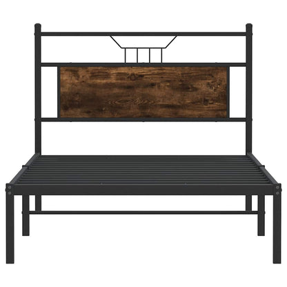 vidaXL Bed Frame without Mattress Smoked Oak 100x190 cm Engineered Wood