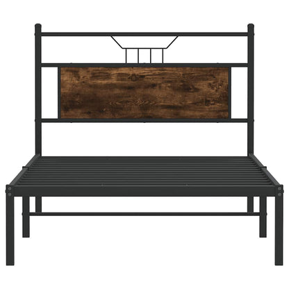 vidaXL Bed Frame without Mattress Smoked Oak 100x200 cm Engineered Wood