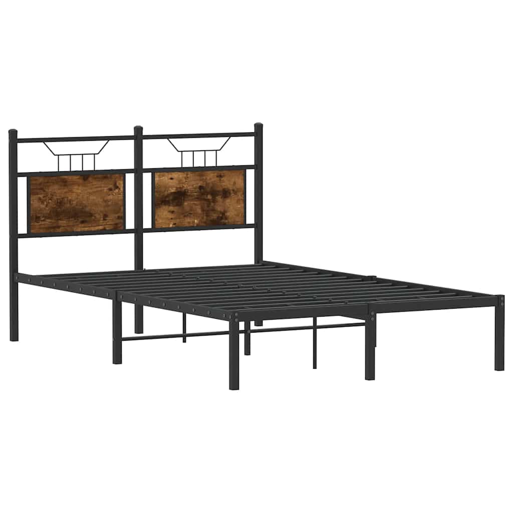 vidaXL Bed Frame without Mattress Smoked Oak 120x200 cm Engineered Wood