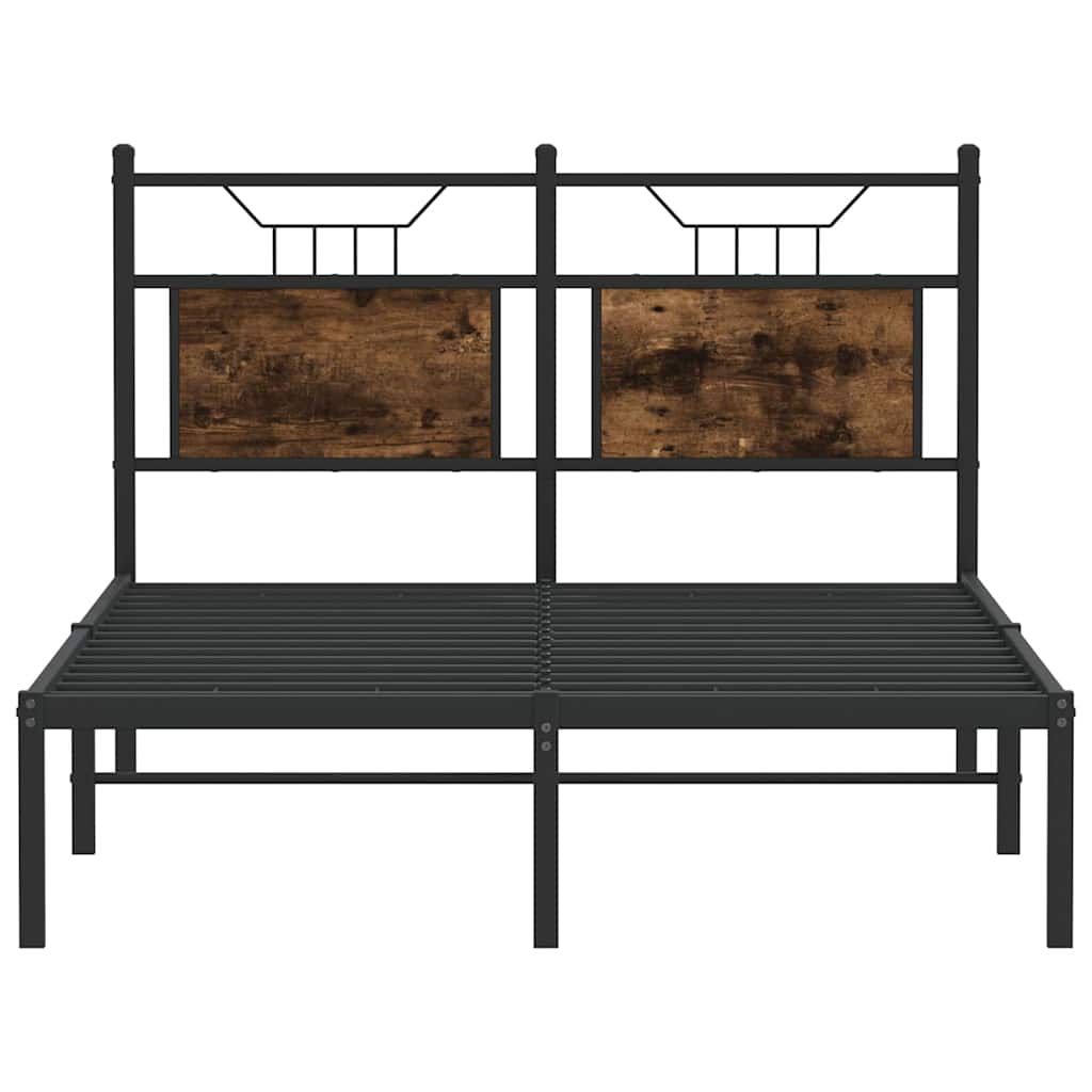 vidaXL Bed Frame without Mattress Smoked Oak 120x200 cm Engineered Wood