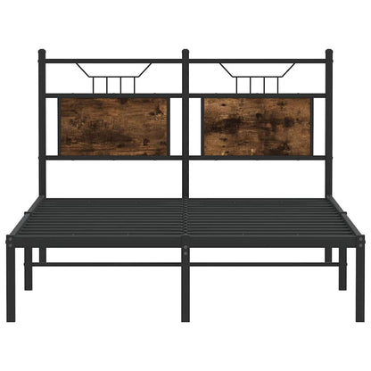vidaXL Bed Frame without Mattress Smoked Oak 120x200 cm Engineered Wood