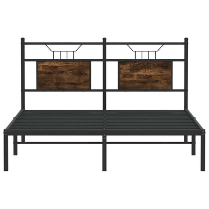 vidaXL Bed Frame without Mattress Smoked Oak 137x190 cm Engineered Wood