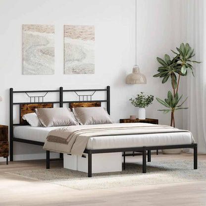 vidaXL Bed Frame without Mattress Smoked Oak 140x190 cm Engineered Wood