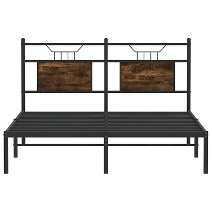 vidaXL Bed Frame without Mattress Smoked Oak 140x190 cm Engineered Wood