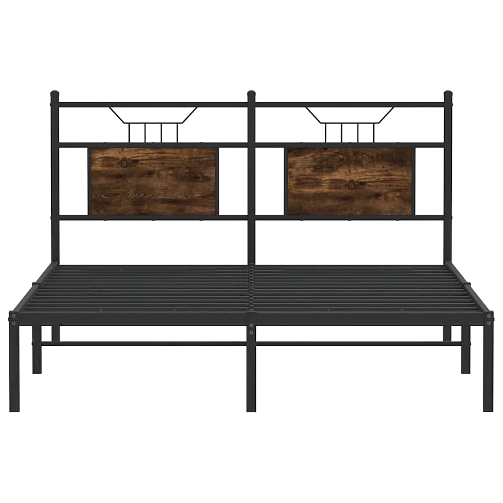 vidaXL Bed Frame without Mattress Smoked Oak 140x200 cm Engineered Wood