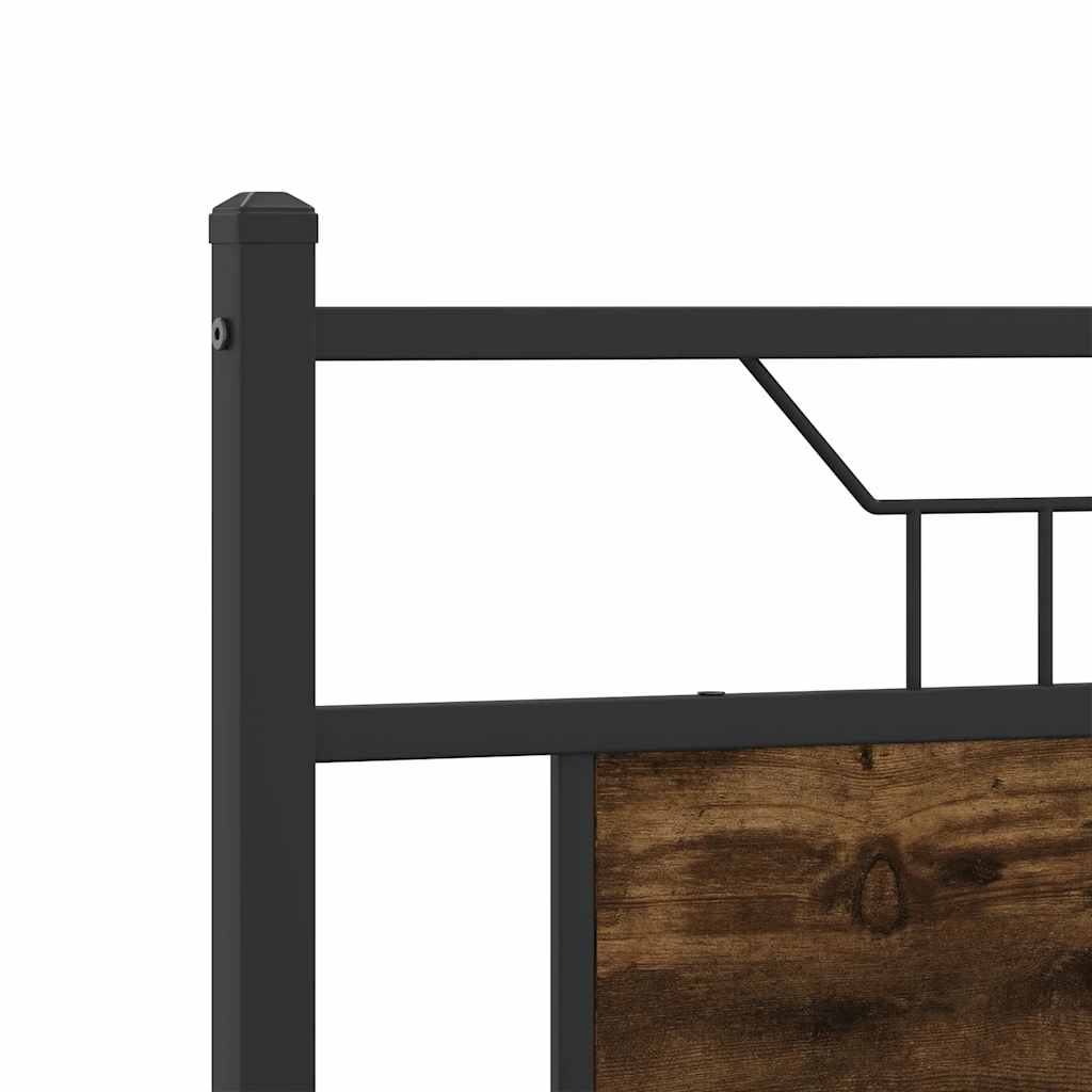 vidaXL Bed Frame without Mattress Smoked Oak 140x200 cm Engineered Wood