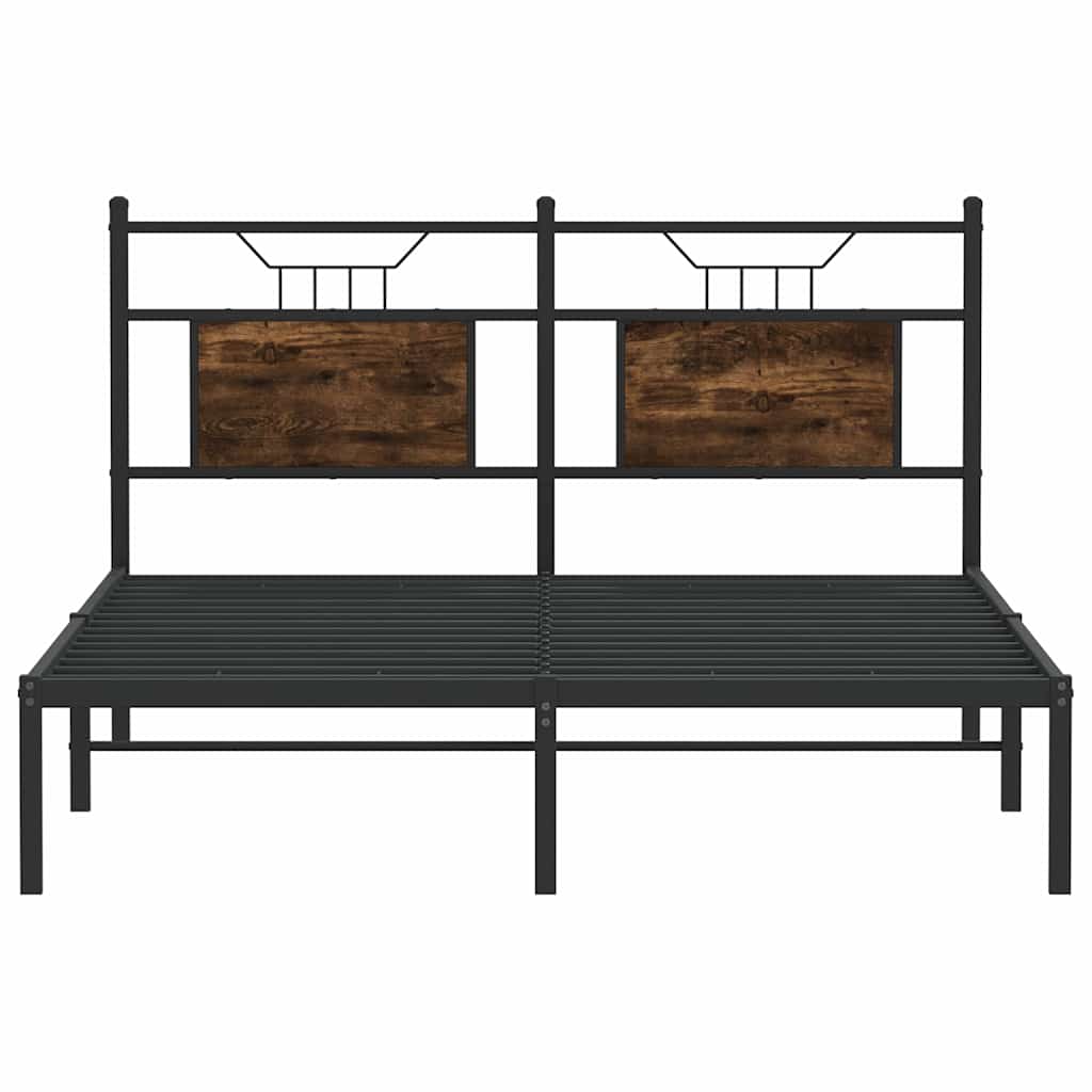 vidaXL Bed Frame without Mattress Smoked Oak 150x200 cm King Size Engineered Wood
