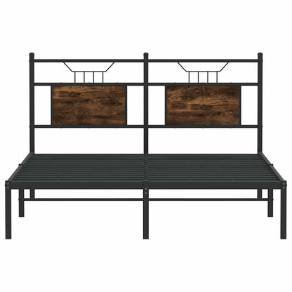 vidaXL Bed Frame without Mattress Smoked Oak 150x200 cm King Size Engineered Wood