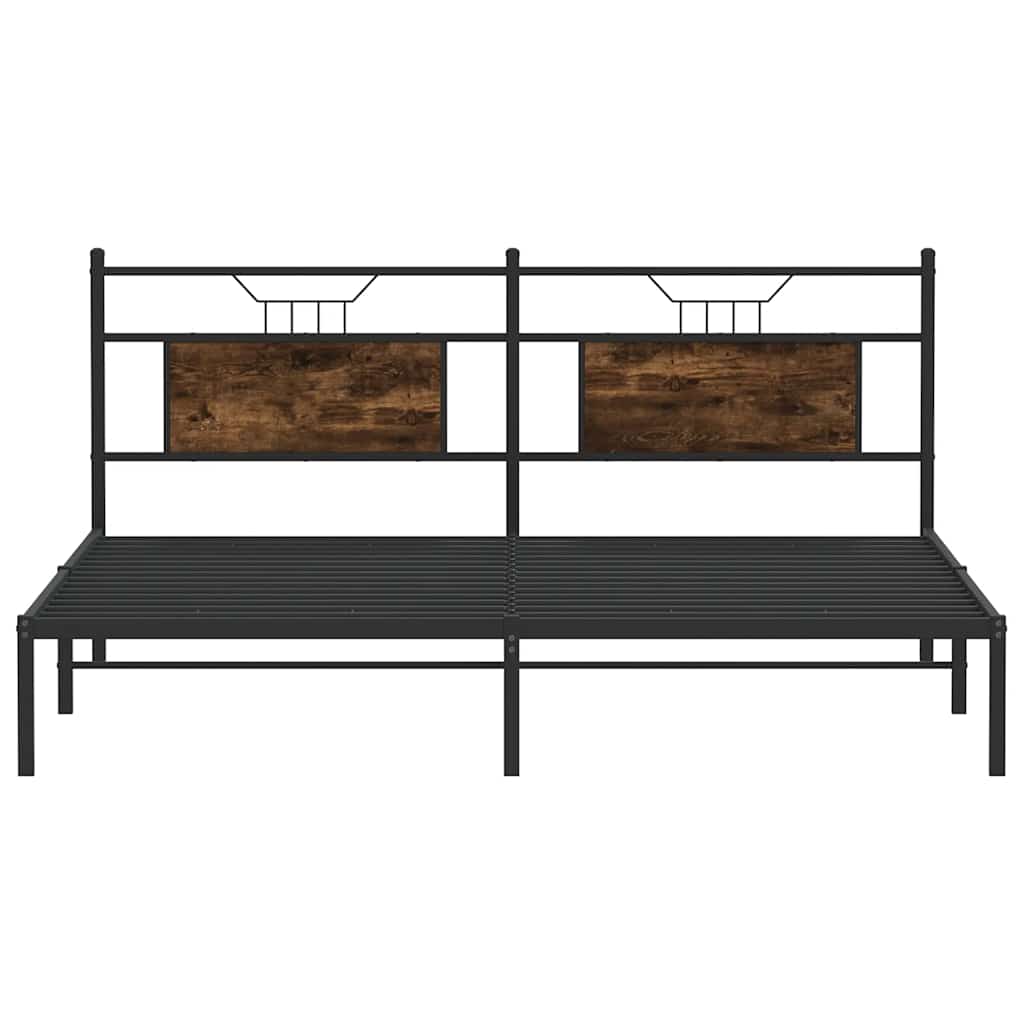 vidaXL Bed Frame without Mattress Smoked Oak 160x200 cm Engineered Wood