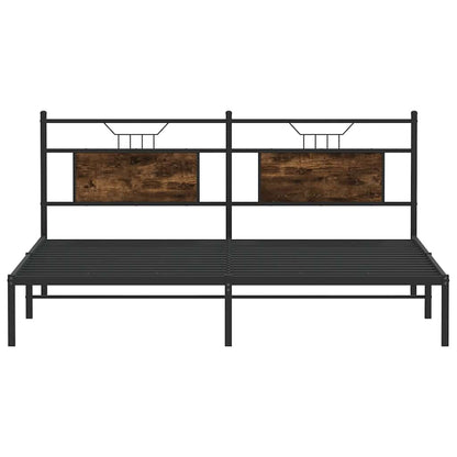 vidaXL Bed Frame without Mattress Smoked Oak 160x200 cm Engineered Wood