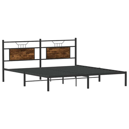 vidaXL Bed Frame without Mattress Smoked Oak 183x213 cm Engineered Wood