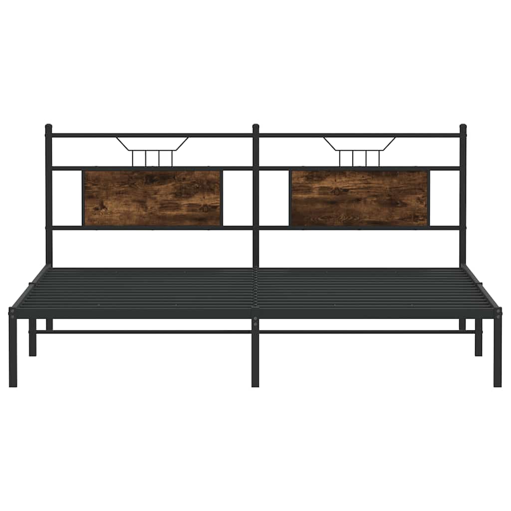 vidaXL Bed Frame without Mattress Smoked Oak 183x213 cm Engineered Wood